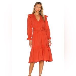 Cleobella Marseilles Midi Dress in Red | REVOLVE